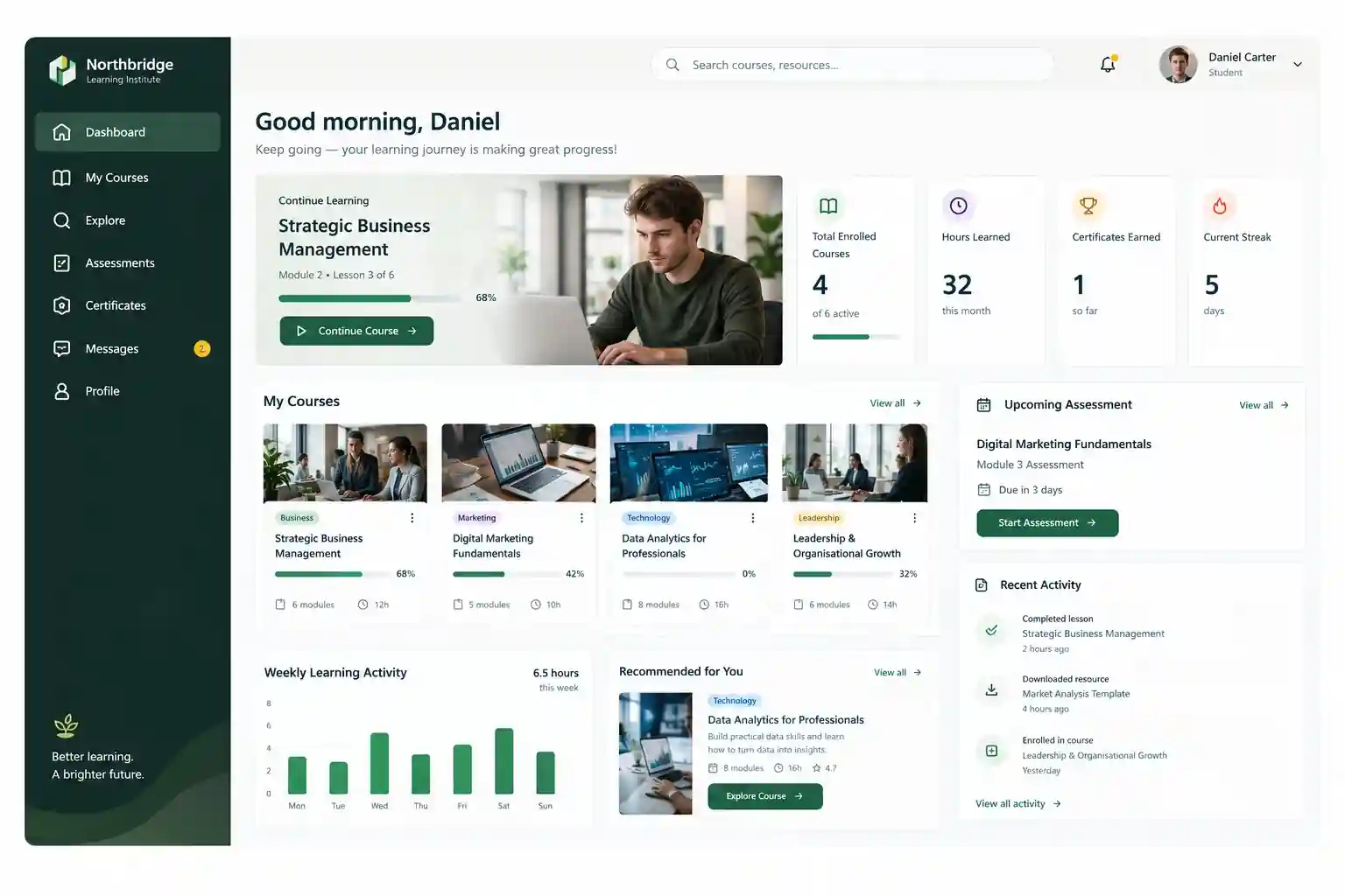 Northbridge Learning Institute project screenshot 2