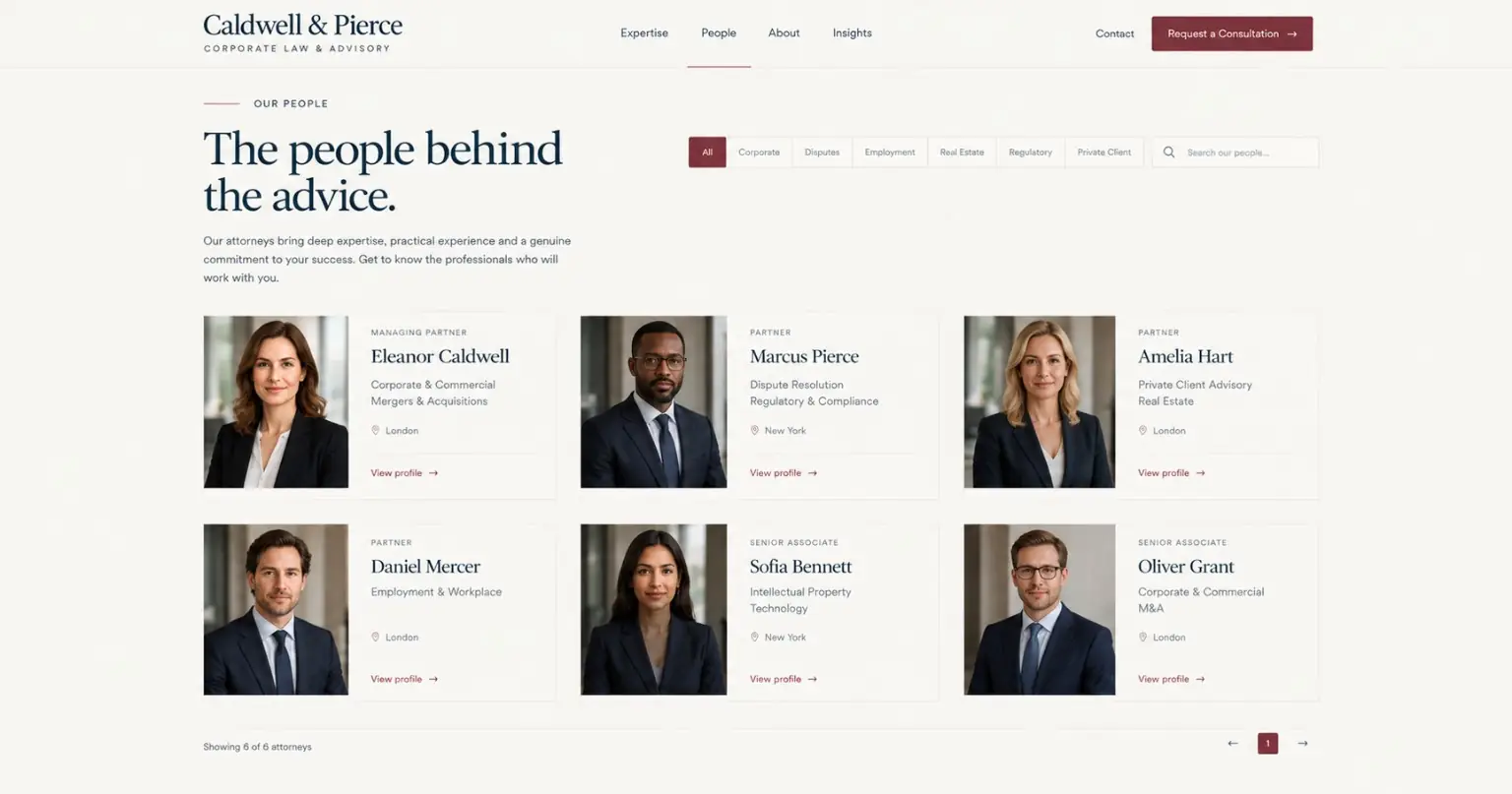Caldwell & Pierce project screenshot 4