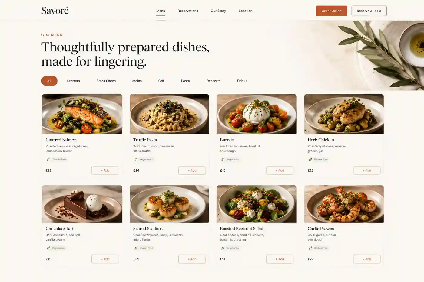 Savoré project screenshot 2